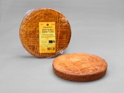 Gâteau breton nature posé sur un fond gris