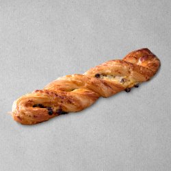 Torsade au chocolat posé sur un fond gris